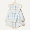 Amazon Essentials x Sofia Grainge Toddlers and Baby Girls’ Cotton Eyelet Top & Shorts Play Set, Multipacks(Pale Blue Bold Stripe)