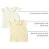 Amazon Essentials x Sofia Grainge Toddlers and Baby Girls’ Cotton Short Sleeve Blouses with Ruffles, Pack of 2(Ditsy Floral/Ivory)