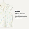 Amazon Essentials x Sofia Grainge Toddlers and Baby Girls’ Cotton Short Sleeve Blouses with Ruffles, Pack of 2(Light Blue/Bouquets)