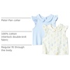 Amazon Essentials x Sofia Grainge Toddlers and Baby Girls’ Cotton Short Sleeve Blouses with Ruffles, Pack of 2(Light Blue/Bouquets)