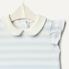 Amazon Essentials x Sofia Grainge Toddlers and Baby Girls’ Cotton Short Sleeve Blouses with Ruffles, Pack of 2(Light Blue/Stripe)