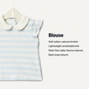 Amazon Essentials x Sofia Grainge Toddlers and Baby Girls’ Cotton Short Sleeve Blouses with Ruffles, Pack of 2(Light Blue/Stripe)
