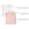 Amazon Essentials x Sofia Grainge Toddlers and Baby Girls’ Cotton Short Sleeve Blouses with Ruffles, Pack of 2(Light Pink/White)