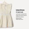 Amazon Essentials x Sofia Grainge Toddlers and Baby Girls’ Fit and Flare Linen Dress with Ruffle Flounce Sleeves(Ivory Bar Stripe)