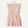 Amazon Essentials x Sofia Grainge Toddlers and Baby Girls’ Fit and Flare Linen Dress with Ruffle Flounce Sleeves(Peach Craft Floral)