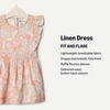 Amazon Essentials x Sofia Grainge Toddlers and Baby Girls’ Fit and Flare Linen Dress with Ruffle Flounce Sleeves(Peach Craft Floral)