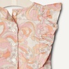 Amazon Essentials x Sofia Grainge Toddlers and Baby Girls’ Fit and Flare Linen Dress with Ruffle Flounce Sleeves(Peach Craft Floral)