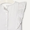 Amazon Essentials x Sofia Grainge Toddlers and Baby Girls’ Fit and Flare Linen Dress with Ruffle Flounce Sleeves(White)