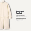 Amazon Essentials x Sofia Grainge Toddlers and Baby Girls’ French Terry Sweatshirt Pant and Top Set(Ivory)