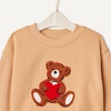 Amazon Essentials x Sofia Grainge Toddlers and Baby Girls’ French Terry Sweatshirt Pant and Top Set(Light Camel Big Bear Heart)