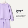 Amazon Essentials x Sofia Grainge Toddlers and Baby Girls’ French Terry Sweatshirt Pant and Top Set(Lilac)