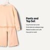 Amazon Essentials x Sofia Grainge Toddlers and Baby Girls’ French Terry Sweatshirt Pant and Top Set(Pale Peach)