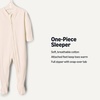 Amazon Essentials x Sofia Grainge Unisex Babies’ Cotton Footed Sleep and Play One-piece Bodysuit, Pack of 2(Ivory/Navy)