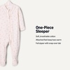 Amazon Essentials x Sofia Grainge Unisex Babies’ Cotton Footed Sleep and Play One-piece Bodysuit, Pack of 2(Pink Bunny Bear)