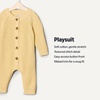 Amazon Essentials x Sofia Grainge Unisex Babies’ Cotton Knit Playsuit(Butter Yellow)