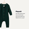 Amazon Essentials x Sofia Grainge Unisex Babies’ Cotton Knit Playsuit(Dark Green)