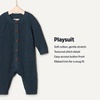 Amazon Essentials x Sofia Grainge Unisex Babies’ Cotton Knit Playsuit(Dark Navy)