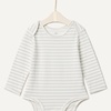 Amazon Essentials x Sofia Grainge Unisex Babies’ Long Sleeve Crew Neck Bodysuit, Pack of 3(Dark Green/Sheep/Stripe)