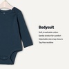 Amazon Essentials x Sofia Grainge Unisex Babies’ Long Sleeve Crew Neck Bodysuit, Pack of 3(Dark Navy/Ivory/Light Blue)