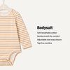 Amazon Essentials x Sofia Grainge Unisex Babies’ Long Sleeve Crew Neck Bodysuit, Pack of 3(Ivory/Light Camel/Stripe)