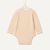 Amazon Essentials x Sofia Grainge Unisex Babies’ Long Sleeve Crew Neck Bodysuit, Pack of 3(Ivory/Light Camel/Stripe)