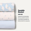 Amazon Essentials x Sofia Grainge Unisex Babies’ Swaddle Blanket(Bunnies/Pale Blue/Polar Bear)