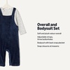 Amazon Essentials x Sofia Grainge Unisex Babies’ Velour Overall and Long Sleeve Bodysuit Set(Navy/Sheep)