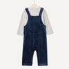 Amazon Essentials x Sofia Grainge Unisex Babies’ Velour Overall and Long Sleeve Bodysuit Set(Navy/Sheep)