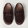 Amazon Essentials x Sofia Grainge Unisex Toddlers’ Faux Suede Loafer Flat Shoes with Memory Foam, Flexible Slip-On Design(Brown)