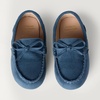 Amazon Essentials x Sofia Grainge Unisex Toddlers’ Faux Suede Loafer Flat Shoes with Memory Foam, Flexible Slip-On Design(Navy)