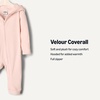 Amazon Essentials x Sofia Grainge Unisex Toddlers’ Velour Hooded Coverall(Light Pink)