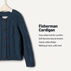 Amazon Essentials x Sofia Grainge Unisex Toddlers and Babies’ Cable Knit Cotton Fisherman Cardigan Sweater(Dark Navy)