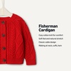 Amazon Essentials x Sofia Grainge Unisex Toddlers and Babies’ Cable Knit Cotton Fisherman Cardigan Sweater(Red)