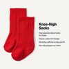 Amazon Essentials x Sofia Grainge Unisex Toddlers and Babies’ Cable-Knit Knee-High Socks, 6 Pairs(Dark Green/Ivory/Red)