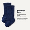 Amazon Essentials x Sofia Grainge Unisex Toddlers and Babies’ Cable-Knit Knee-High Socks, 6 Pairs(Heather Grey/Light Blue/Navy)