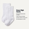Amazon Essentials x Sofia Grainge Unisex Toddlers and Babies’ Cable-Knit Knee-High Socks, 6 Pairs(White)
