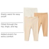 Amazon Essentials x Sofia Grainge Unisex Toddlers and Babies’ Cotton Breathable Ankle Length Legging, Pack of 3(Ivory/Light Camel/Stripe)