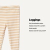 Amazon Essentials x Sofia Grainge Unisex Toddlers and Babies’ Cotton Breathable Ankle Length Legging, Pack of 3(Ivory/Light Camel/Stripe)