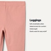 Amazon Essentials x Sofia Grainge Unisex Toddlers and Babies’ Cotton Breathable Ankle Length Legging, Pack of 3(Ivory/Pink/Terracotta)