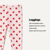 Amazon Essentials x Sofia Grainge Unisex Toddlers and Babies’ Cotton Breathable Ankle Length Legging, Pack of 3(Ivory/Red/Apple Hearts)