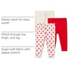 Amazon Essentials x Sofia Grainge Unisex Toddlers and Babies’ Cotton Breathable Ankle Length Legging, Pack of 3(Ivory/Red/Apple Hearts)