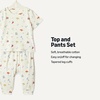 Amazon Essentials x Sofia Grainge Unisex Toddlers and Babies’ Cotton Knit Short Sleeve Shirt & Pants Set(Ivory Beach)