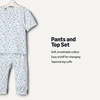 Amazon Essentials x Sofia Grainge Unisex Toddlers and Babies’ Cotton Knit Short Sleeve Shirt & Pants Set(Light Blue Lambs)