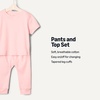 Amazon Essentials x Sofia Grainge Unisex Toddlers and Babies’ Cotton Knit Short Sleeve Shirt & Pants Set(Pink)