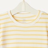 Amazon Essentials x Sofia Grainge Unisex Toddlers and Babies’ Cotton Knit Short Sleeve Shirt & Pants Set(Warm Yellow Ivory Uneven Stripe)