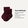 Amazon Essentials x Sofia Grainge Unisex Toddlers and Babies’ Knitted Turn Cuff Socks(Burgundy/Pink/Tan)