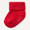 Amazon Essentials x Sofia Grainge Unisex Toddlers and Babies’ Knitted Turn Cuff Socks(Dark Green/Ivory/Red)