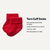 Amazon Essentials x Sofia Grainge Unisex Toddlers and Babies’ Knitted Turn Cuff Socks(Dark Green/Ivory/Red)