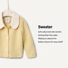 Amazon Essentials x Sofia Grainge Unisex Toddlers and Babies’ Peter Pan Collar Sweater Jacket, Soft Cotton Knit with Stretch(Butter Yellow)