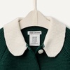 Amazon Essentials x Sofia Grainge Unisex Toddlers and Babies’ Peter Pan Collar Sweater Jacket, Soft Cotton Knit with Stretch(Dark Green)